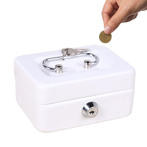 de caudales para pequeñas empresas, de dinero con cerradura, ligera para monedas sueltas - Mini de almacenamiento de dinero, cajas de dinero con cerradura y cajas de cheques para la