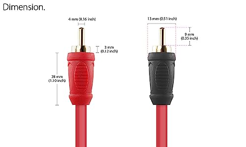 Image of Nakamichi RCA Oxygen Free Copper (OFC) Cable 2-Male to 2-Male Audio Stereo Subwoofer Auxiliary Cord for Home Theater HDTV Amplifier Hi-Fi Systems Car Speakers Receiver 8-Meter (26.1-Feet)