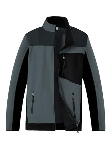 Mens Fleece Jacket Full Zip Lightweight Polar Fleece Jacket Casual Coats Soft Warm Outerwear with Pockets