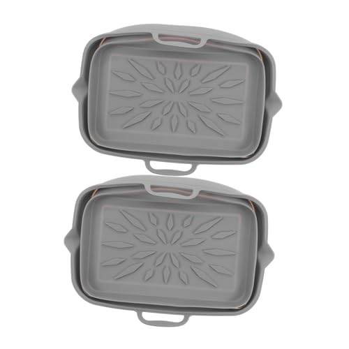 2pcs Air Fryer Baking Sheets: Silicone Non-stick Foldable Oven Mats - Replaceable Baking Liners For Small Kitchens And Travel