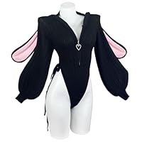 KORURACLUB Cosplay Sexy Bunny Outfit Schwarze Cosplay Dessous für Damen Tierkostüme Bunny Bodysuit (XS-M)
