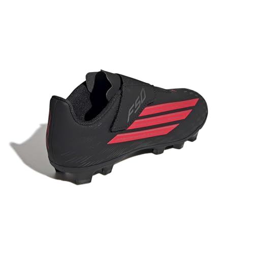 adidas Unisex-Child F50 Club Hook & Loop Firm Ground/Multi Ground, Black/Lucid Red/Black, 9.5 Toddler - image 7