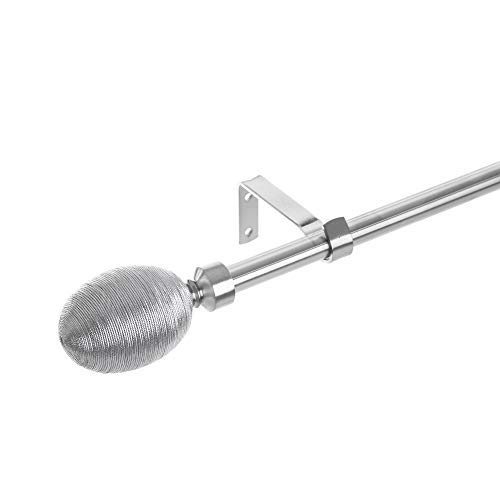 Barra de Cortina Extensible de Metal Plateada Minimalista para salón de 160-300 cm France - LOLAhome