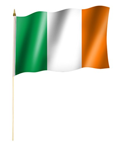 Stockflagge/Stockfahne IRLAND Flagge/Fahne ca. 30 x 45 cm mit ca. 60cm Stab/Stock