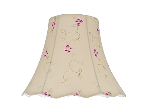 Image of Aspen Creative 34036A Transitional Scallop Bell Shape Spider Construction Lamp Shade in Apricot, 14 inch wide (7 inch x 14 inch x 11 1 /2 inch)