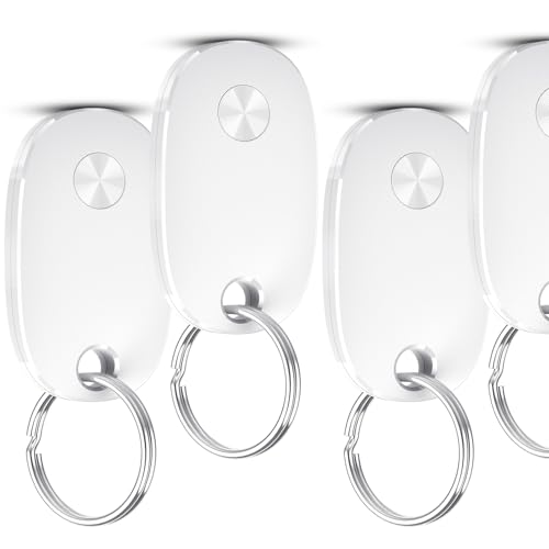 Smart Air Tracker Tag 4er Pack, Schlüsselfinder KeyFinder Kompatibel mit Apple Wo ist? APP (iOS NUR), Bluetooth Key Finder für Gepäck/Taschen/Koffer, Austauschbarer Akku [weTag Pro]