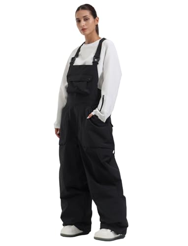GSOU SNOW Women Snow Bibs Pants Baggy Snowboard Pant Ski Pants Bibs Overalls...