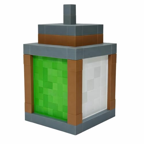 Image of Pixel Style Block Miner Lantern & Night Lamp - Retro 8-Bit Gaming Room Decor | Hanging Light Prop for Desk & Bedroom | Safe for Kids (Tealight Version)