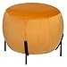 Atmosphera Pouf en Velours Calabaza Moutarde