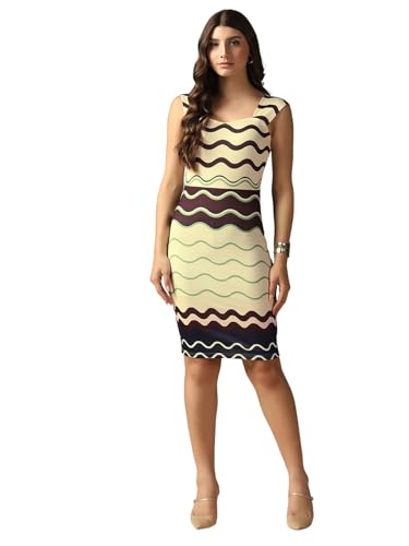 Image of Selvia Western Ribbed Lycra Printed One Piece Bodycon