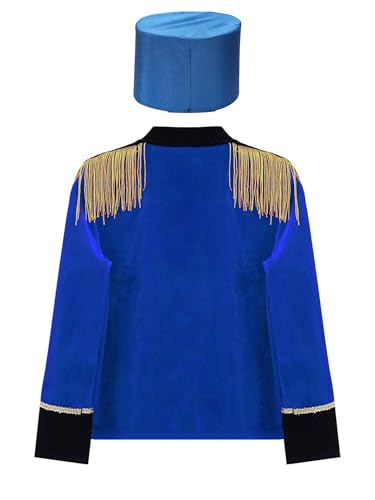 Kids Boys Circus Drummer Trumpet Honor Guard Uniform Tassels Performance Jacket Coat Outfits4