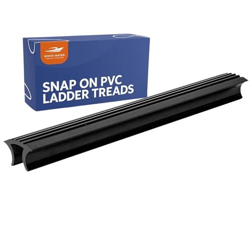 White Water - 1 Pack Snap-in PVC Boarding Ladder Tread | Non-Slip Marine Boarding Steps | Durable UV & Saltwater Resistant Boat Ladder Inserts | Secure Footing for Boats, & Docks | Easy Install (1)