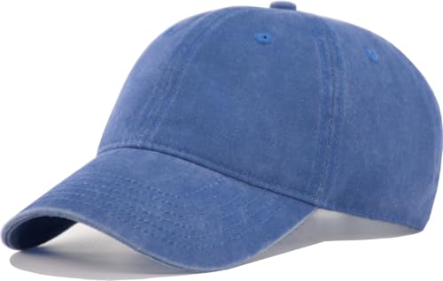 Image of Vintage Washed Cotton Baseball Caps Men Women Adjustable Unstructured Low Profile Dad Hat