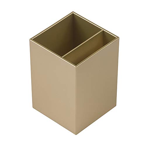 Image of JAM PAPER Plastic Pen Holder - Gold - Desktop Pencil Cup Sold Individually