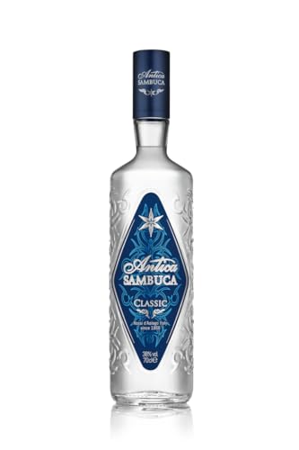 Antica Sambuca Classic Sambuca Liqueur 70cl 38% ABV Blend of Star Anise Distillate Essential Oils and Pure White Sugar Best Served Cold Ideal Neat in Coffee or Cocktails Gift Idea