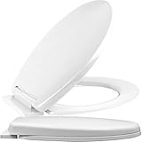 Retoo Antibakteriell Oval Toilettendeckel mit Absenkautomatik, Klodeckel. Klobrille, WC Sitz, Toilettensitz, einfache Montage & Reinigung, WC Deckel, Premium toilet seat, Quick-Release-Funktion, Weiß