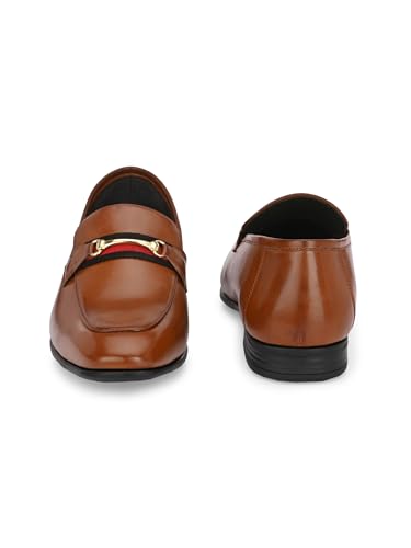 Image of San Frissco Men's Formal Loafers Leatherette Trending Shoes with Buckle,Semi Casual Cushioned Footbed Formal Moccasin for Office, Party Slip-On Loafers,Elegant, Lightweight & Comfortable
