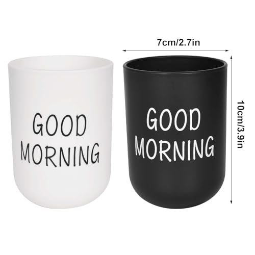 2 Stück Zahnbürstenbecher, Robuste Sturzsichere Zahnputzbecher Kunststoff, Badezimmer Cup, Waschen Zahnputzbecher, Mundwasser Tasse, für Erwachsene, Jugendliche und Kinder