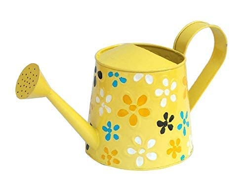 2.5 liters Metal planters Round Watering Can - Rust Free Home Decor Gifting, Gardening Tools (Yellow)-picture-20