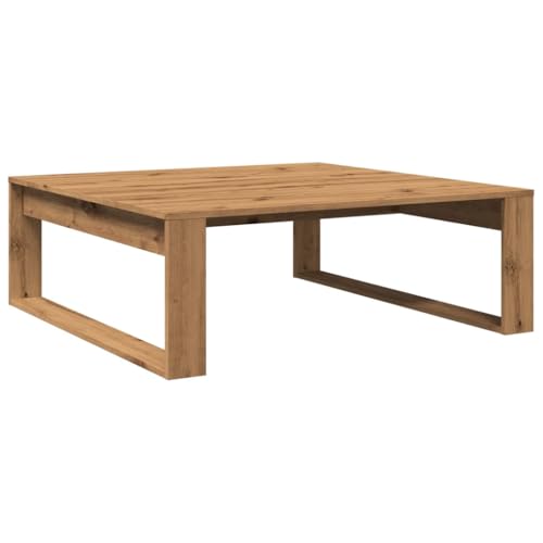 vidaXL Table Basse chêne Artisanal 100x100x35 cm Bois d'ingénierie, Table latérale, Table de Salon, Table d'accent, Bout de canapé, Table Centrale