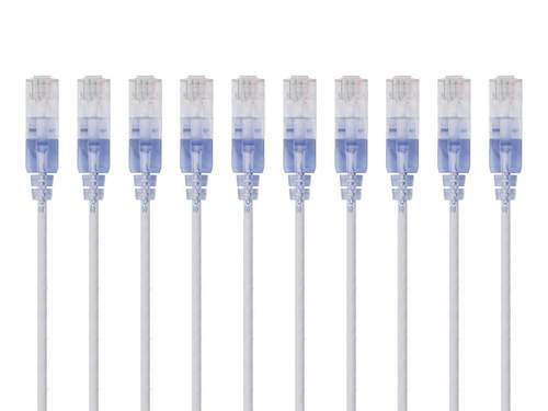 Image of Monoprice Cat6A Ethernet Patch Cable - Snagless RJ45, 550Mhz, 10G, UTP, Pure Bare Copper Wire, 30AWG, 10-Pack, 10 Feet, Gray - SlimRun Series
