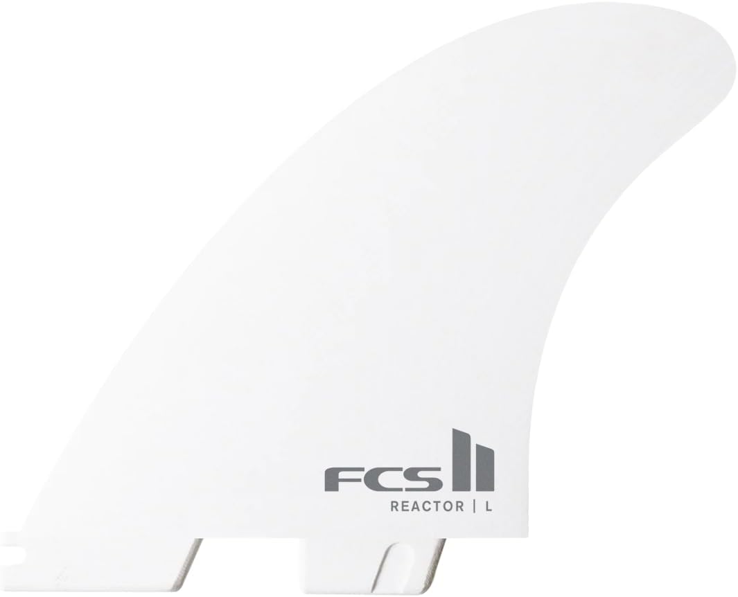 FCS II Reactor White Edition Surfboard Fin Set – Performance Core Tri Fins Compatible with FCS II Plug System
