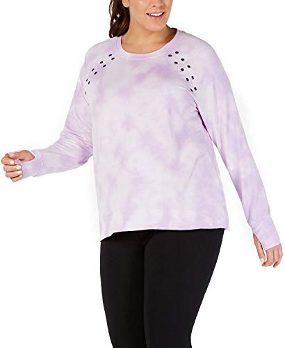Ideology Womens Tie-Dye Comfy Sweatshirt Purple 2X