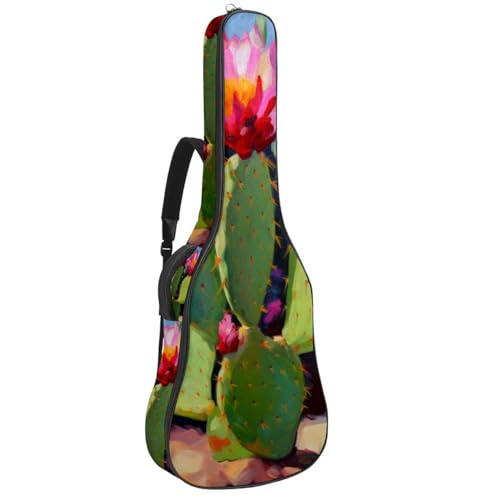 Housse guitare acoustique 40 pouces imperméable à motif fleurs de cactus