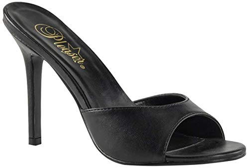 Pleaser Classique-01, Sandalias Abiertas Mujer, Negro Blk Kid PU, 43 EU Cover