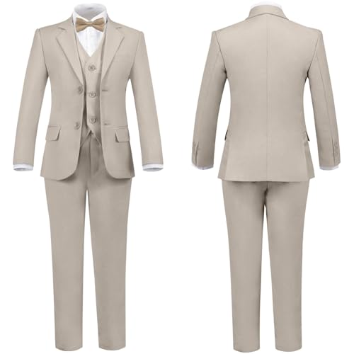 Image of Boys Suit for Kids Formal Slim Fit Tuxedo Suits Ring Bearer Outfit
