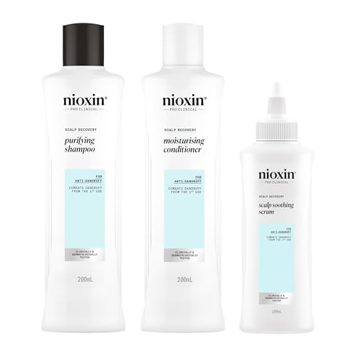 Nioxin Scalp Recovery System for Anti-Dandruff & Itchy Scalp Relief - Includes Shampoo, Conditioner and Serum