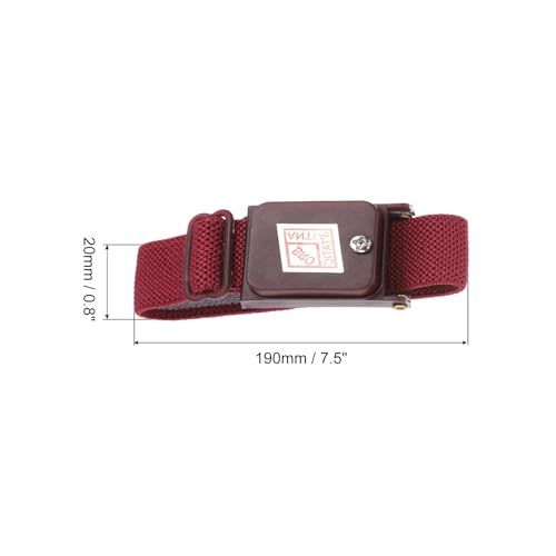 Image of MECCANIXITY Anti Static Wrist Strap, ESD Antistatic Bracelet Adjustable Cordless with Spare Bracelet for Computer Electronics Repair Maroon Red