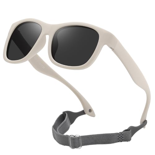 DUCO Bendable Polarized Baby Sunglasses with Strap for Newborn Toddler Infant Girl Boy Age 0-24 Months S8306