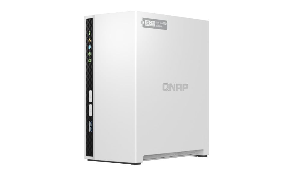 Qnap TS-233 ARM 4 core Cortex-A55 2,0 GHz, 2 GB onboard (non espandibile), pacchetto da 4 TB con 2 dischi rigidi da 2 TB