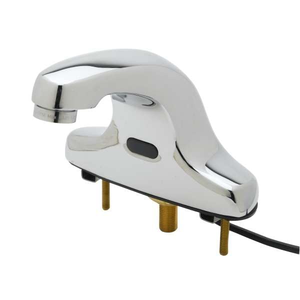 T&S Brass 5EF-2D-DS-WS Deck Mount, 5" Cast Spout, 1.5 GPM Aerator, AC/DC Control Module, Mech. Mixing Valve, 4"