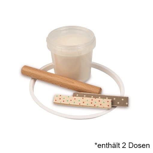 GRÜNSPECHT Bio-Baby-Abdruckset, 2 Dosen Abdruckmasse & Zubehör, Baby Handabdruck & Fußabdruck, aus zertifizierter Bio-Kartoffelstärke, Geschenk Geburt (679-00)