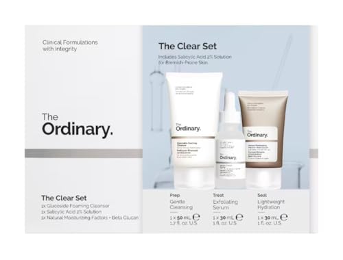 The Ordinary ORIGINAL | The Clear Set | Set de tratamiento facial para pieles propensas a imperfecciones y/o al acné | (50ml + 30ml + 30ml) | by BELLA