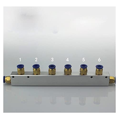 Push Fit 8mm 6 Way 8 Port Pneumatic Quick Connector Air Compressor Fitting Manifold Splitter