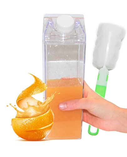 Ganaric Milchkarton-Wasserflasche, transparente Milchkarton-Wasserflasche, Kartonflasche, durchsichtige Karton-Wasserflasche, ästhetische Wasserflaschen, Karton-Wasserflasche Cover