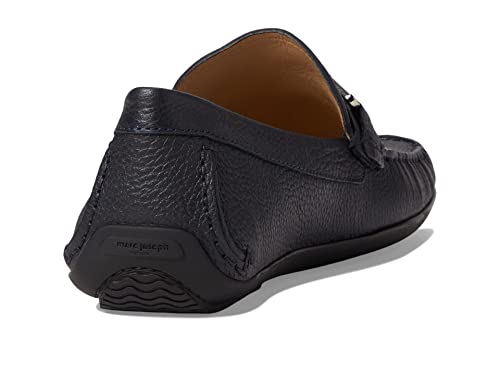 Image of Marc Joseph New York Park Avenue Dress Loafers for Men - Leather Construction - Moc Toe Silhouette - Slip-on Style Navy Grainy 10.5 M