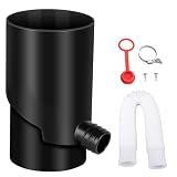 DOWSPOUT DIVERTER, di raccolta 'acqua piovana rotonda da 8 cm kit di botte di pioggia per irrigazione e acquario (Nero)