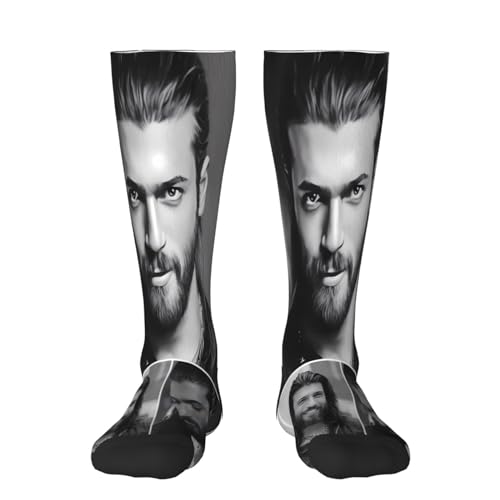 Moonforever Can Yaman - Calcetines deportivos unisex para hombre, calcetines tobilleros acolchados para correr, calcetines de algodón, 3 Negro, Altoa única