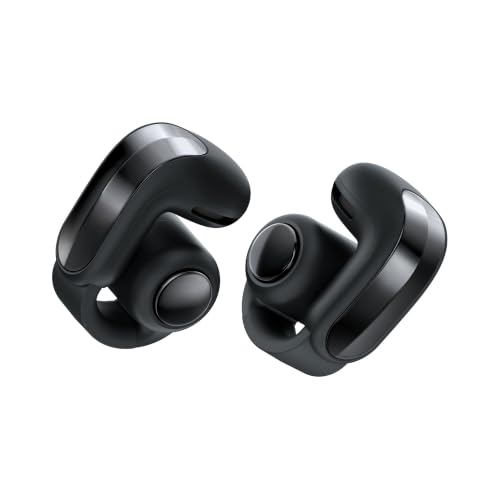 Bose auricolari open-ear Ultra (2ª Gen): open-ear, agganciabili, auricolari wireless, Bluetooth, audio immersivo, ricarica wireless, fino a 28 ore di audio, ideali per viaggi, scuola e ufficio, Nero