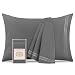 Mellanni Luxury Pillowcase Set Brushed Microfiber 1800 Bedding - Wrinkle, Fade, Stain Resistant - Hypoallergenic (Set of 2 Standard Size, Gray)