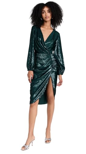 green and black plus size dress Women Plus Size Black & Green Floral Printed V-Neck Waist Tie-Up Fit &  Flare Wrap Mini Dress main image 1