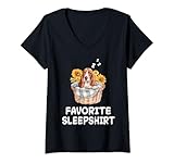 Photo Gallery donna basset hound dog pisolino sonno pigiama camicia da notte maglietta con collo a v Photo Gallery donna basset hound dog pisolino sonno pigiama camicia da notte maglietta con collo a v