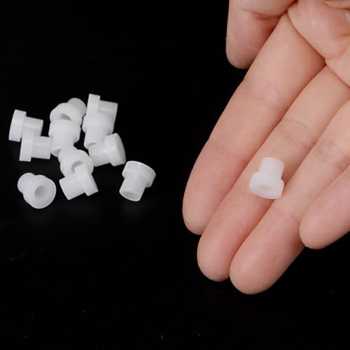 Kozelo 12 Stück Nylon-Flanschbuchsen [4mm Bohrung x 6mm Außendurchmesser x 8mm Länge] Nylon-Kunststoffbuchsen für Welle, weiß