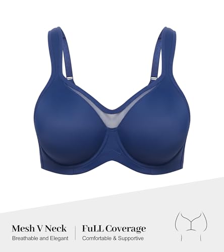 Image of Minimizer Bras for Women Full Coverage Womens T-Shirt Unlined Bra with Underwire for Heavy Breast