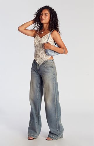 PacSun Women's Casey Low Rise Baggy Jeans Star Stud3