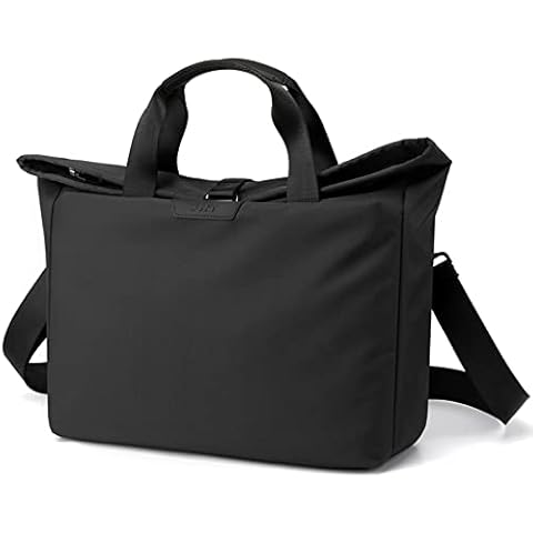 Men's Tote Bag 14-inch Laptop Shoulder Bag Nylon Waterproof Business Casual Black Messenger Bag for Work Travel Cover